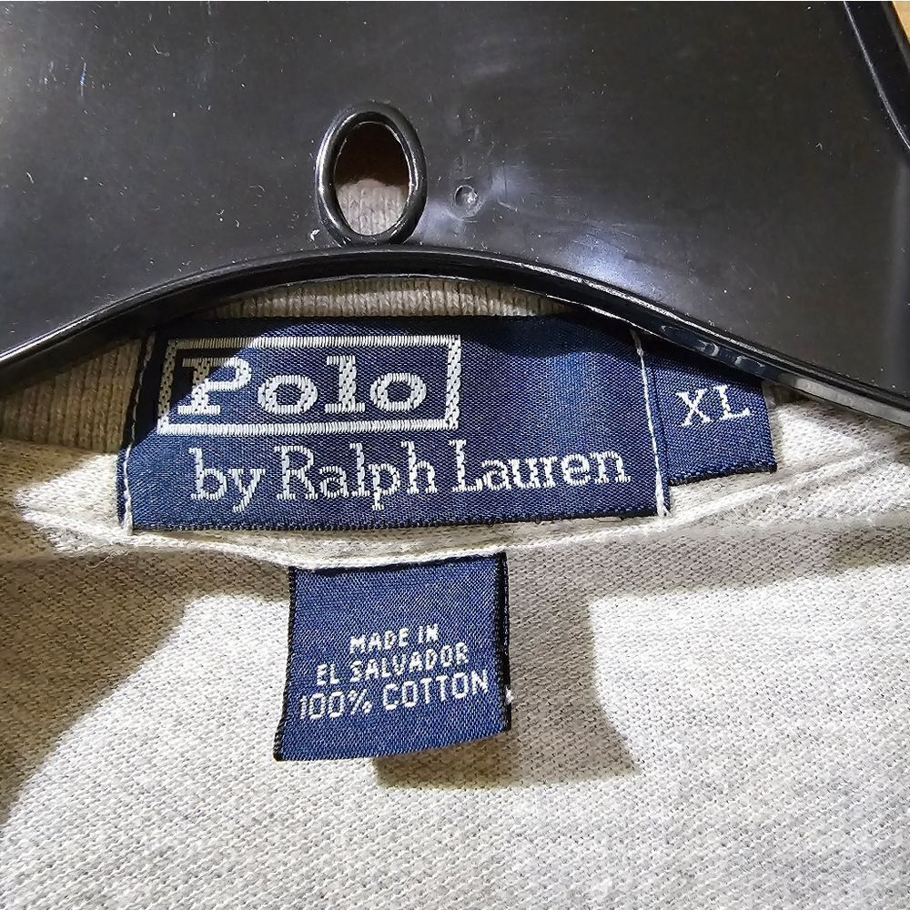 POLO RALPH LAUREN Gray Polo Long Sleeve Shirt - Size XL - Picture 6 of 6